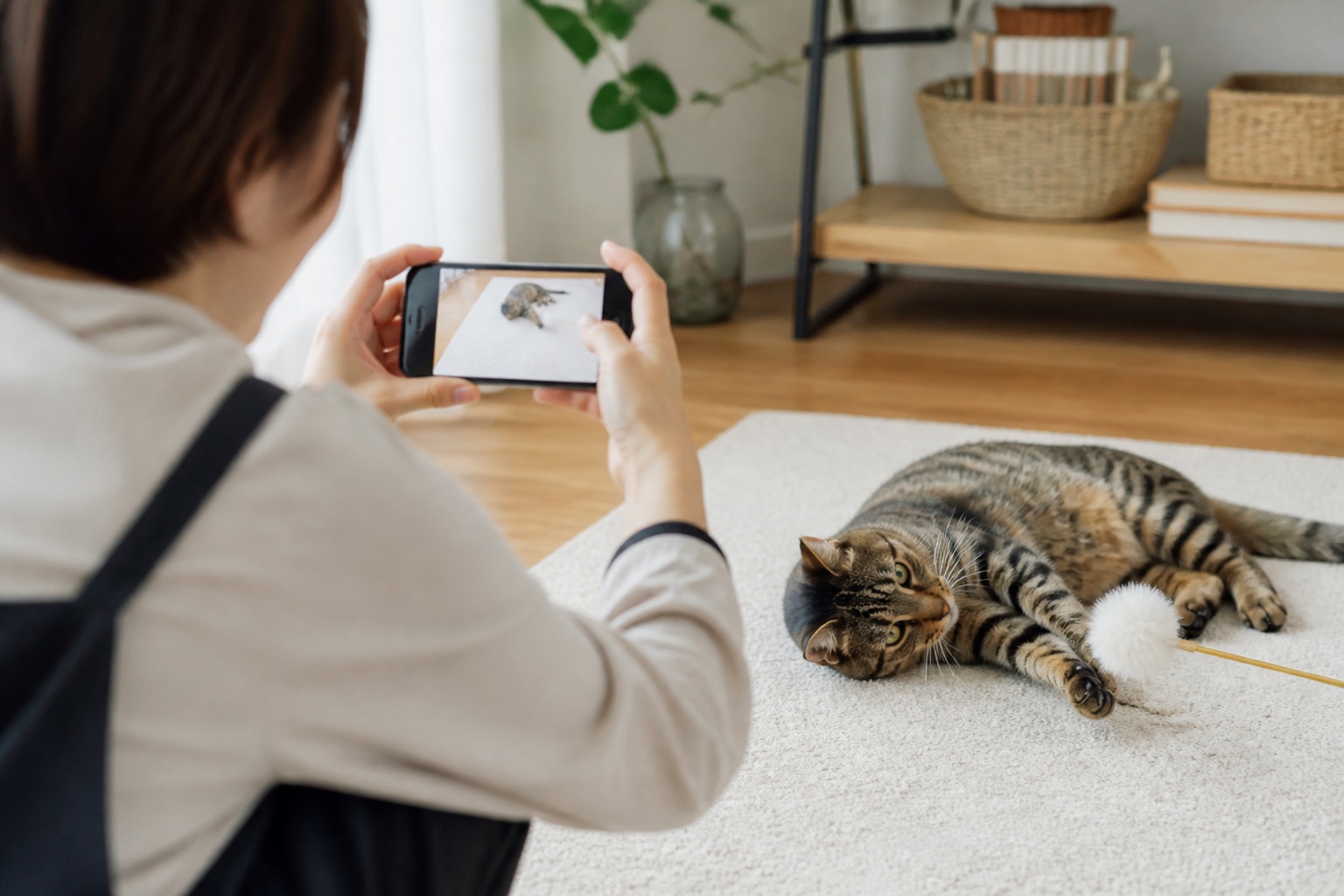 スマートフォンで確認できるペットのお世話報告